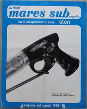 depliant fucile mares sub sten ministen campione del mondo 1969 70 sub subacqueo