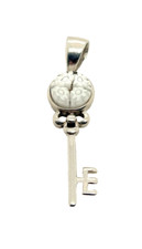 Collana chiave Alan K argento sterling millefiori ciondolo vetro di Murano GRATIS sh RARA