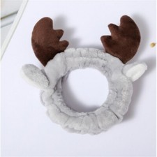 FASCIA CERCHIETTO COSMETICO CON ORECCHIE DI RENNA DECORATIVE