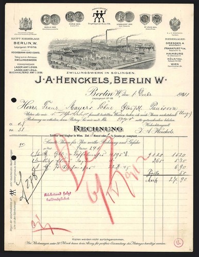 Fattura berlino 1911 a - 1911,,