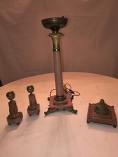 Set per scrivania periodo XIX in marmo rosso