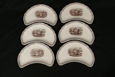 6 piatti mezzaluna colazione antipasti antichi s.c. Richard XIX secolo terraglia