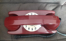 VINTAGE TELEFONO FISSO A DISCO GTE STARLITE ROSSO BORDEAUX ANNI '70 MODERNARIATO