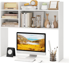 Scaffale Da Scrivania a 3 Livelli, Libreria Da Scrivania Con Ripiani Regolabili 