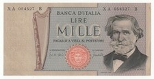 1000 LIRE GIUSEPPE VERDI II°  SERIE SOSTITUTIVA XA. B EMISSIONE 1969. R2