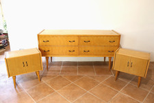 comò comodini camera betulla vintage anni 70 space age Mario Toresan antichi