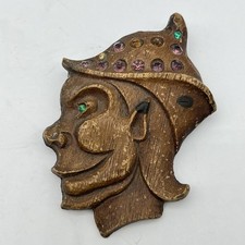 Vintage Figural Elf Head Wood