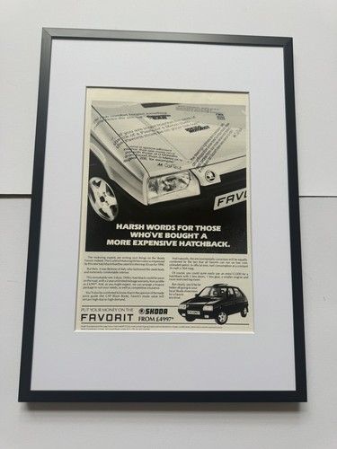 Framed original 1990 skoda - original,