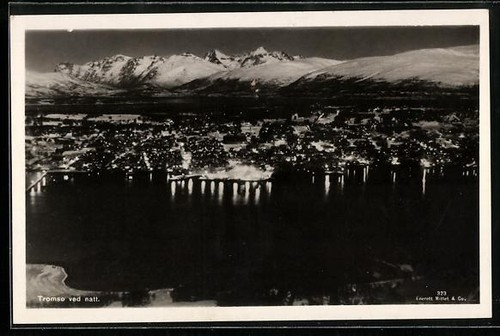 Cartolina tromso ved natt - tromso,,
