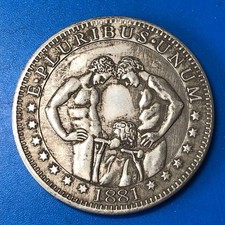 Moneta antica americana 1881 aquila commemorativa d'oltremare grande argento 1 dollaro