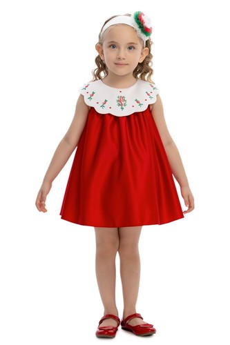 Abito rosso bambina con - , fascia