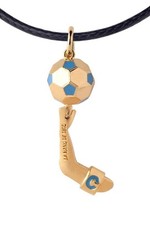 Ciondolo con  incisione "La Mano de Dios" - bronzo placcato oro 18 kt. e cordino