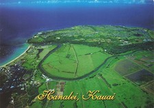 Cartolina Hawaii Kauai Hanalei River Valley Taro Fields Kayak Surf Snorkeling