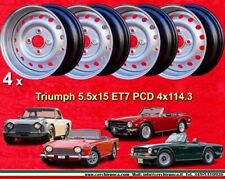 4 cerchi acciaio Triumph TR5 TR6 1967-76 5.5x15 ET7 4x114.3 steel wheels felgen