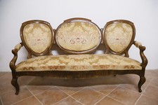 divano stile biedermeier noce tappezzeria originale XIX secolo austria antico 
