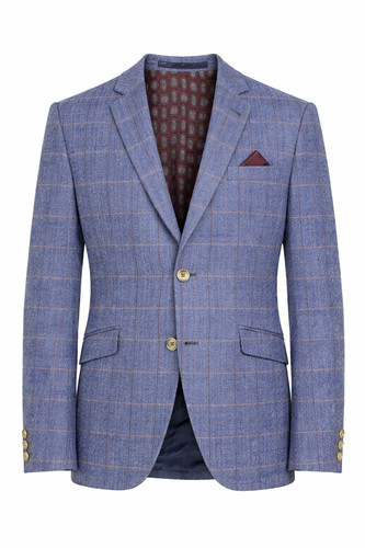 Giacca quadri blu chiaro - a,