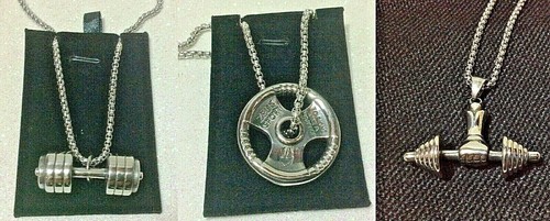 Collana ciondolo acciaio pesi - ciondolo,
