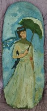 Copia olio su pietra "Donna con ombrello" di Monet.