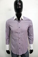 Dsquared2 Camicia Uomo Taglia 46 Manica Lunga Chemise Shirt Cotone Man Logo