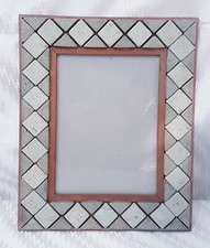 Cornice porta foto in pietra naturale con mosaico fatta a mano da parete 34x28cm