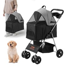 VEVOR Passeggino per Cani Gatti Animali Domestici Portata max. 16 kg ca. 4 Ruote