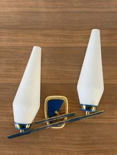 Applique Vintage Anni 50 In Stile Stilnovo In Metallo E Vetro Opalino