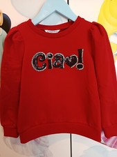 Felpa Mayoral Bimba 4 Anni 104 Cm Rossa Scritta Ciao Pari Al Nuovo 