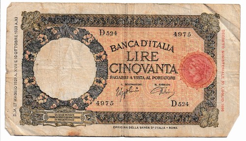 Italy lire 1933 rare - lire,