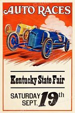 Poster anni '30 "Kentucky State Fair" stile vintage corse automobilistiche - 24x36