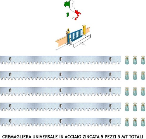 Cremagliera zincata ferro 5 - ferro, m4
