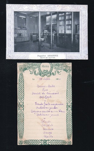 Vieux papiers menu paquebot - menu,