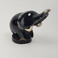 SCULTURA STATUA FORMA DI ELEFANTE IN CORNO STATUINA VINTAGE FIGURINA COLLEZIONE