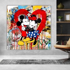 Quadro Moderno o Poster su tela Topolino e Minnie in stile Banksy Arredo Casa