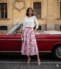 Gonna midi rosa Zara taglia XL