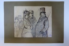 Disegno Originale China Matita Attribuzione a Fabio Fabbi Bologna Primo '900