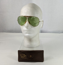 Occhiali da sole aviatore vintage Ray-Ban B&L 1/10 12K GF lenti verdi con custodia occhiali sparatutto