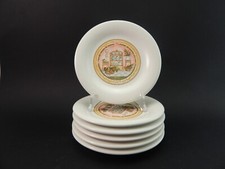 VINTAGE SERVIZIO 6 PIATTI DESSERT CERAMICA SIC DECORO SWEET HOME