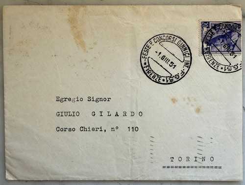 Italia 1951 lettera - lettera, ginnici
