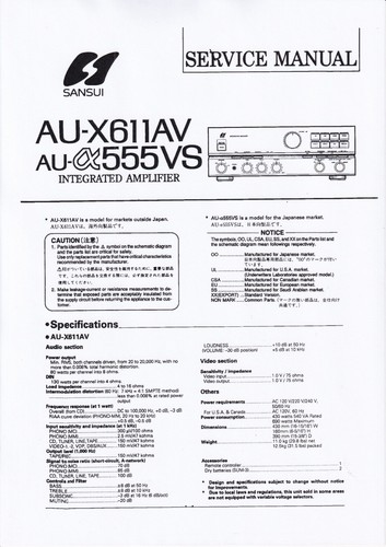 Manuale servizio per sansui - servizio,