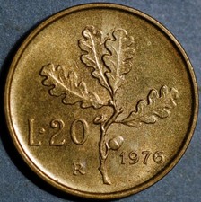 Italia 20 Lire 1976 KM# 97