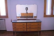 COMO' IN RADICA CON SPECCHIO STILE CHIPPENDALE ANNI '40 (MODERNARIATO)