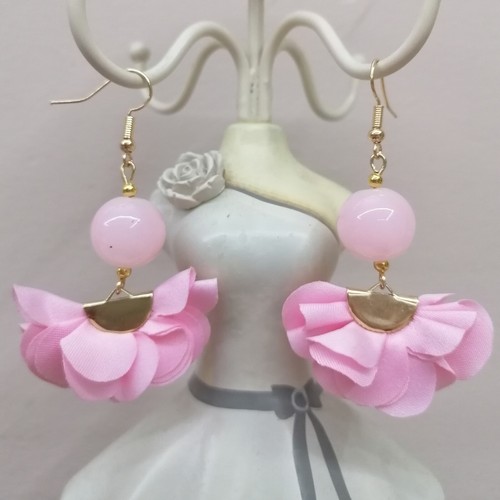 Orecchini fiori rosa - orecchini,