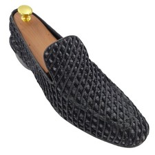 Mocassini Cesare Paciotti neri in pelle intrecciata da uomo 8 US/7 UK Italia scarpe eleganti