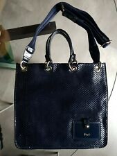 DOLCE & GABBANA D&G borsa mano TOTE BAG BLANCA Vernice BLU -blue Patent Leather 
