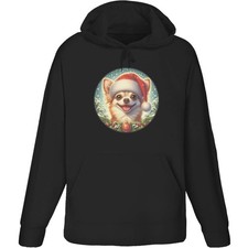 'Chihuahua Wearing a Santa Hat' Felpa con cappuccio/maglione con cappuccio per adulti (HO057930)
