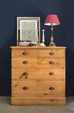 Antica Cassettiera / Comò in legno di Pino a 5 cassetti | Inghilterra, metà '800