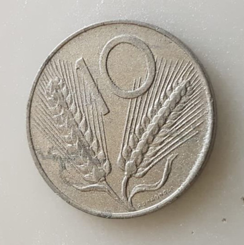 Moneta lire spighe - del, 1975