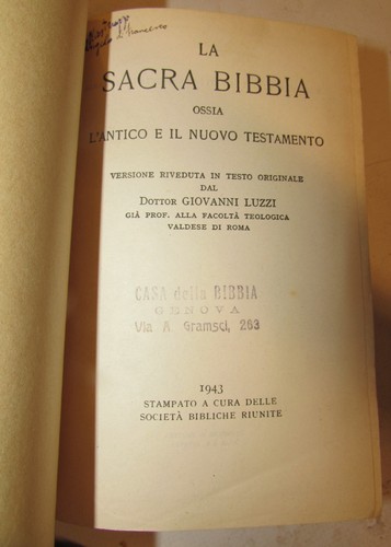 Sacra bibbia riveduta da - la,