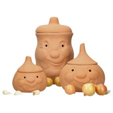 3 pezzi Set in terracotta pentola per aglio pentola per cipolle pentola per patate pentole per dispensa pentole