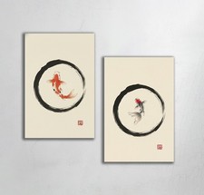 Set 2 Stampe Carpa Pesce rosso